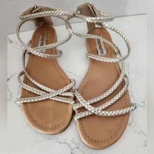 Steve Madden Kammi Gold Braided Gladiator Sandals Size 6